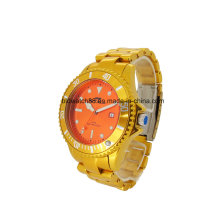 Luxury Mens Designer Metallic Wrist Watch Gold Tone